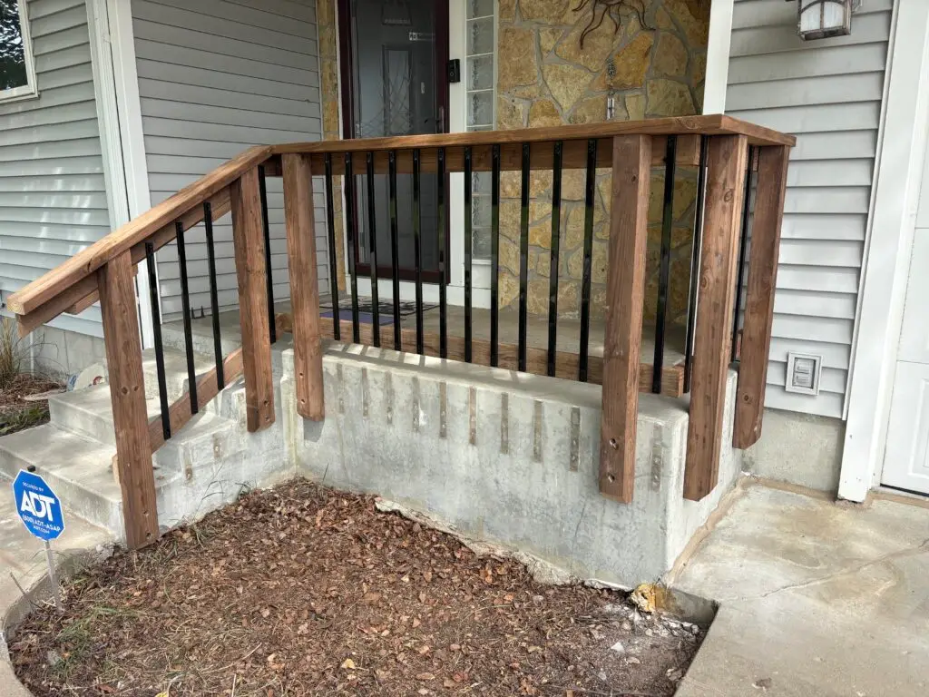 Porch Railing Replacement in Topeka — exterior treated wood